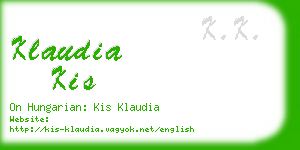 klaudia kis business card